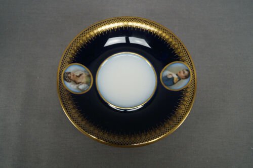 ゲラン　リモージュ　セーヴルスタイル　ナポレオン＆ジョセフィーヌ　ポートレート　コバルトブルー＆ゴールド　カップ＆ソーサー