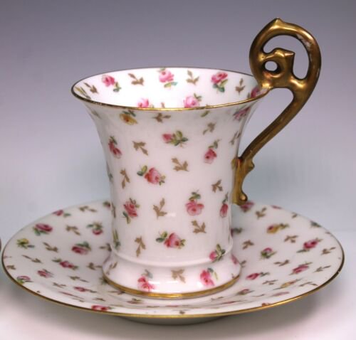 TV　T&V　リモージュ　手描き　花柄　カップ＆ソーサー　4点セット