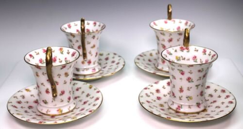 TV　T&V　リモージュ　手描き　花柄　カップ＆ソーサー　4点セット