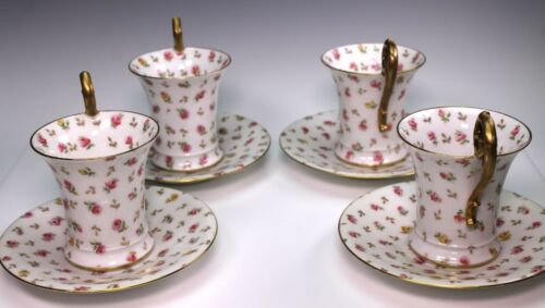 TV　T&V　リモージュ　手描き　花柄　カップ＆ソーサー　4点セット