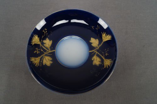 バウオ＆ドッター　リモージュ　コバルトブルー＆ゴールド　花柄　デミタスカップ＆ソーサーセット　1880年代