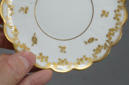 Straus　リモージュ　レイズドゴールド　フローラル　デミタスカップ＆ソーサーセット