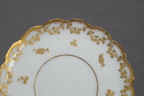 Straus　リモージュ　レイズドゴールド　フローラル　デミタスカップ＆ソーサーセット