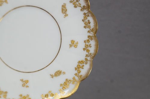 Straus　リモージュ　レイズドゴールド　フローラル　デミタスカップ＆ソーサーセット