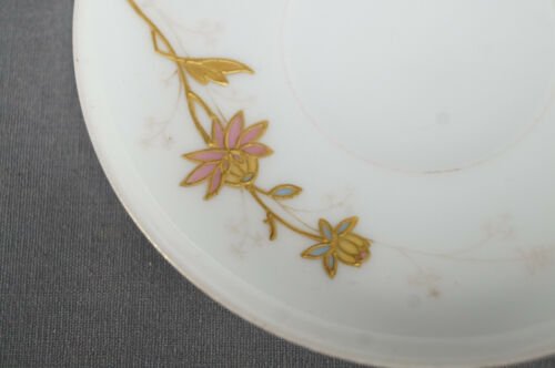 P.H.レオナール　リモージュ　手描き　ピンク＆ブルー　花柄　金彩　デミタスカップ＆ソーサーセット