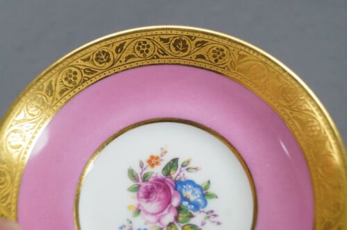 パラゴン　バラ　ブーケ　ポンパドールピンク＆ゴールド　デミタスカップ＆ソーサーセット