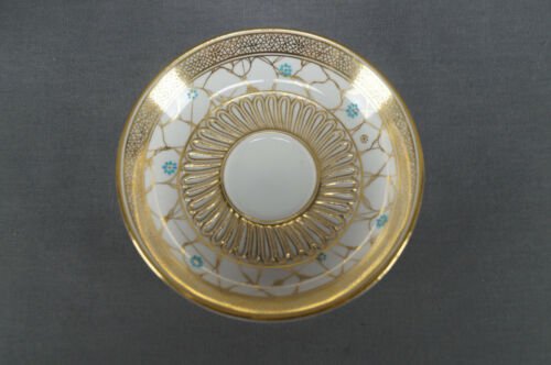 ロイヤルクラウンダービー　ティファニー　エナメル＆ゴールド　デミタスカップ＆ソーサーセット