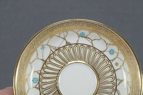 ロイヤルクラウンダービー　ティファニー　エナメル＆ゴールド　デミタスカップ＆ソーサーセット