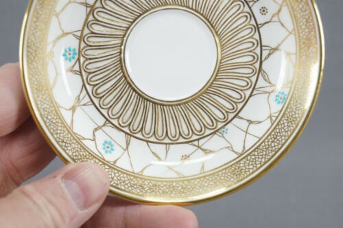 ロイヤルクラウンダービー　ティファニー　エナメル＆ゴールド　デミタスカップ＆ソーサーセット