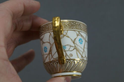 ロイヤルクラウンダービー　ティファニー　エナメル＆ゴールド　デミタスカップ＆ソーサーセット