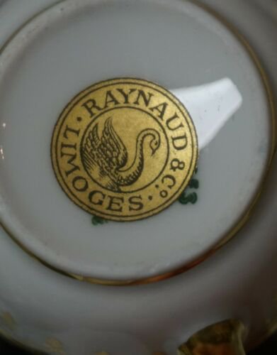 レイノー　リモージュ　チャイナ　グラン・シエクル　コバルトブルー＆ゴールド　デミタスカップ＆ソーサーセット　希少品