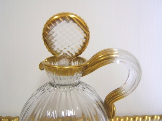 ドームナンシー　水差し&グラス　クリスタルグラス・金色　1890年製