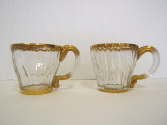 ドームナンシー　水差し&グラス　クリスタルグラス・金色　1890年製