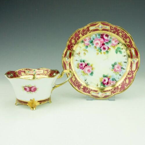 オールドノリタケ　カップ&ソーサー　バラ（ピンクローズ）金彩　20世紀　日本製