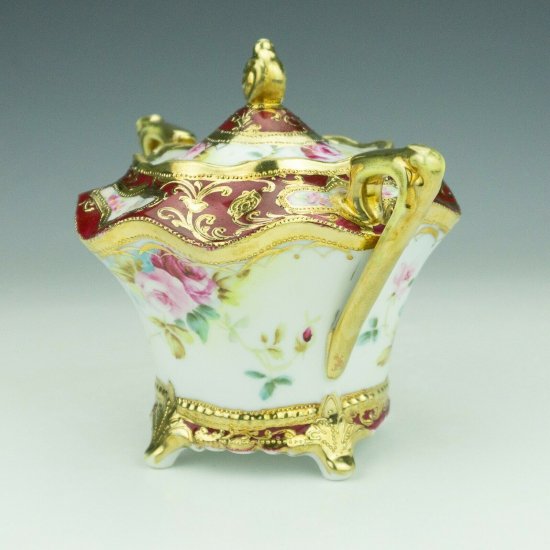 オールドノリタケ　シュガーポット　バラ・金箔　20世紀　日本製