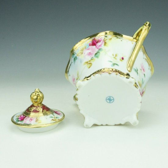 オールドノリタケ　シュガーポット　バラ・金箔　20世紀　日本製