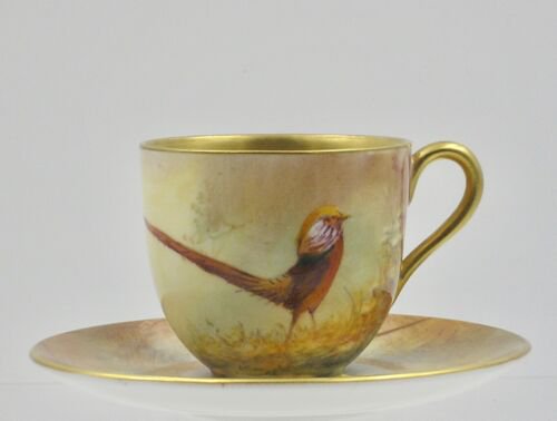 ロイヤルウースター　雉のデミタスカップ＆ソーサー