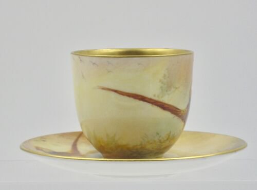 ロイヤルウースター　雉『キンケイチョウ』のデミタスカップ＆ソーサー