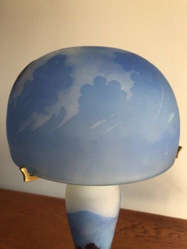 エミール・ガレ　ワシと風景の青いランプ　1800年代後期