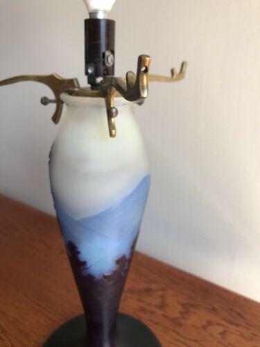 エミール・ガレ　ワシと風景の青いランプ　1800年代後期