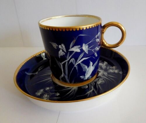 ミントン　パテ・シュール・パテ　エナメル　コーヒーカップ＆ソーサーセット　トンボ　鳥