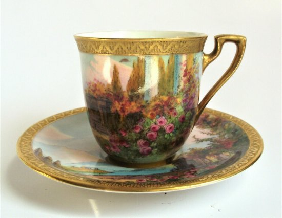 ロイヤルウースター　美しいヨーロッパの風景画のカップ＆ソーサー