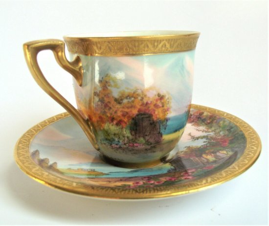 ロイヤルウースター　美しいヨーロッパの風景画のカップ＆ソーサー