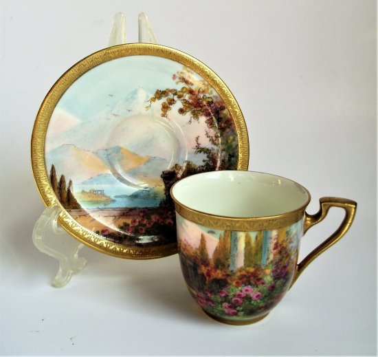 ロイヤルウースター　美しいヨーロッパの風景画のカップ＆ソーサー