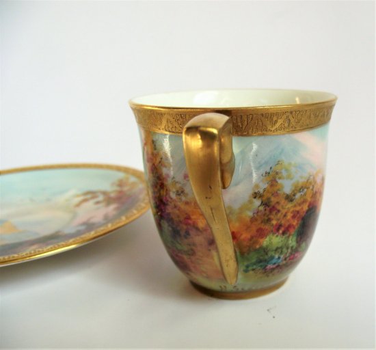 ロイヤルウースター　美しいヨーロッパの風景画のカップ＆ソーサー