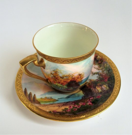 ロイヤルウースター　美しいヨーロッパの風景画のカップ＆ソーサー