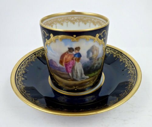 ドレスデン　Wehsner　アンティーク　デミタスカップ＆ソーサーセット