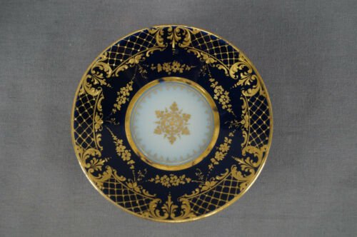 ドレスデン　ロイヤルヴィエナ スタイル　愛し合うカップル　コバルトブルー　カップ＆ソーサーセット