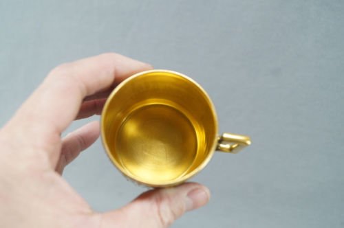 ドレスデン　ロイヤルヴィエナ スタイル　カップル　コバルトブルー＆ゴールド　デミタスカップ＆ソーサーセット