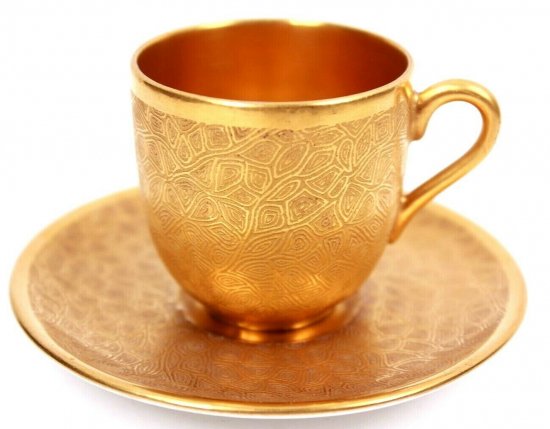 コールポート　デミタスカップ＆ソーサー　ゴールド　1900年製
