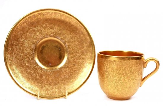 コールポート　デミタスカップ＆ソーサー　ゴールド　1900年製
