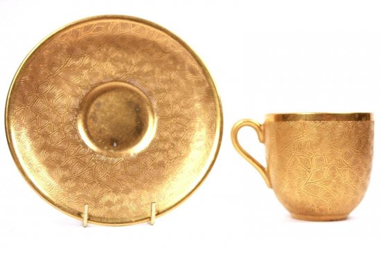 コールポート　デミタスカップ＆ソーサー　ゴールド　1900年製