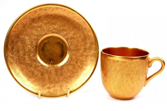 コールポート　デミタスカップ＆ソーサー　ゴールド　1900年製
