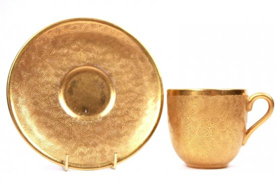 コールポート　デミタスカップ＆ソーサー　ゴールド　1900年製