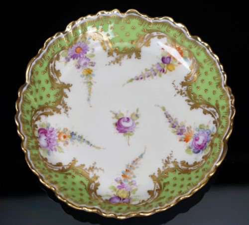 ドレスデン　LAMM　カップ＆ソーサーセット　グリーン　金彩