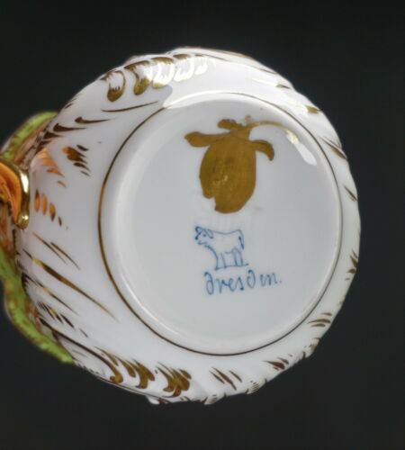 ドレスデン　LAMM　カップ＆ソーサーセット　グリーン　金彩