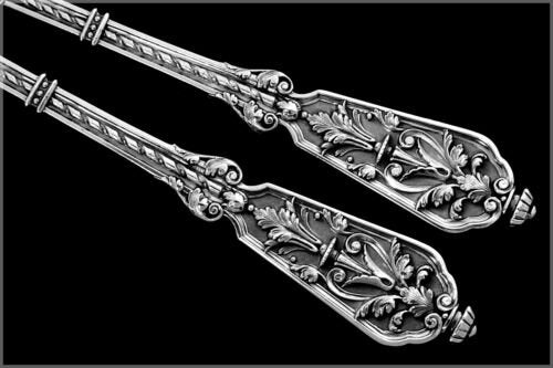 ピュイフォルカ　フランス　スターリングシルバー　フィッシュサーバー　フランソワ一世　ルネサンス