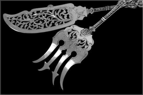 ピュイフォルカ　フランス　スターリングシルバー　フィッシュサーバー　フランソワ一世　ルネサンス