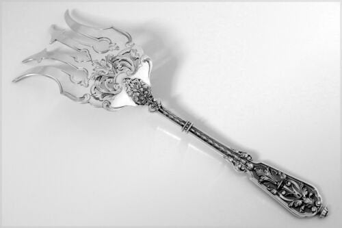 ピュイフォルカ　フランス　スターリングシルバー　フィッシュサーバー　フランソワ一世　ルネサンス