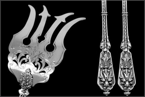 ピュイフォルカ　フランス　スターリングシルバー　フィッシュサーバー　フランソワ一世　ルネサンス