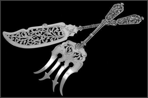 ピュイフォルカ　フランス　スターリングシルバー　フィッシュサーバー　フランソワ一世　ルネサンス