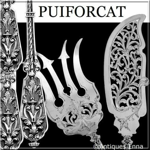 ピュイフォルカ　フランス　スターリングシルバー　フィッシュサーバー　フランソワ一世　ルネサンス