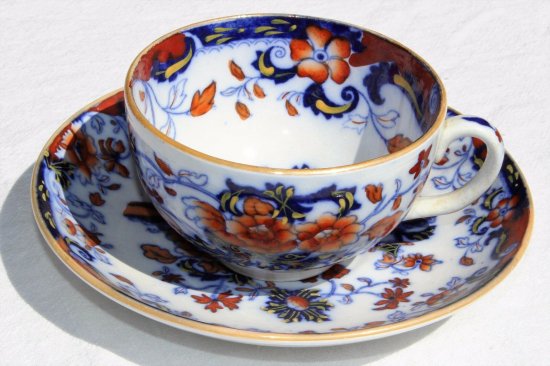ミントン　カップ＆ソーサー　花柄・ブルー　1900年代初期　イギリス製