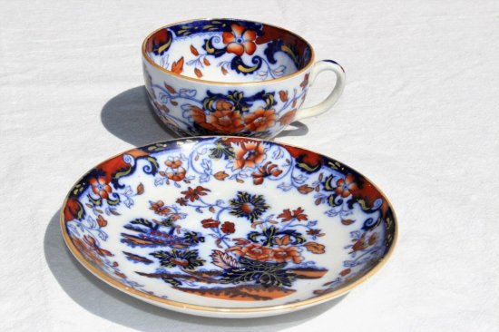 ミントン　カップ＆ソーサー　花柄・ブルー　1900年代初期　イギリス製