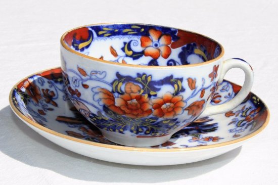ミントン　カップ＆ソーサー　花柄・ブルー　1900年代初期　イギリス製