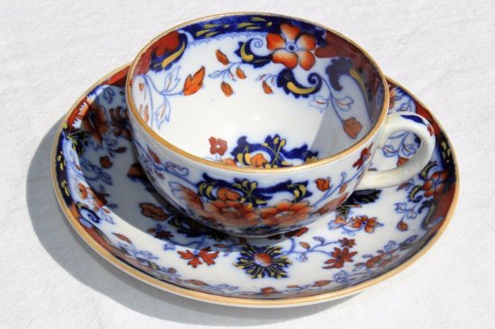 ミントン　カップ＆ソーサー　花柄・ブルー　1900年代初期　イギリス製